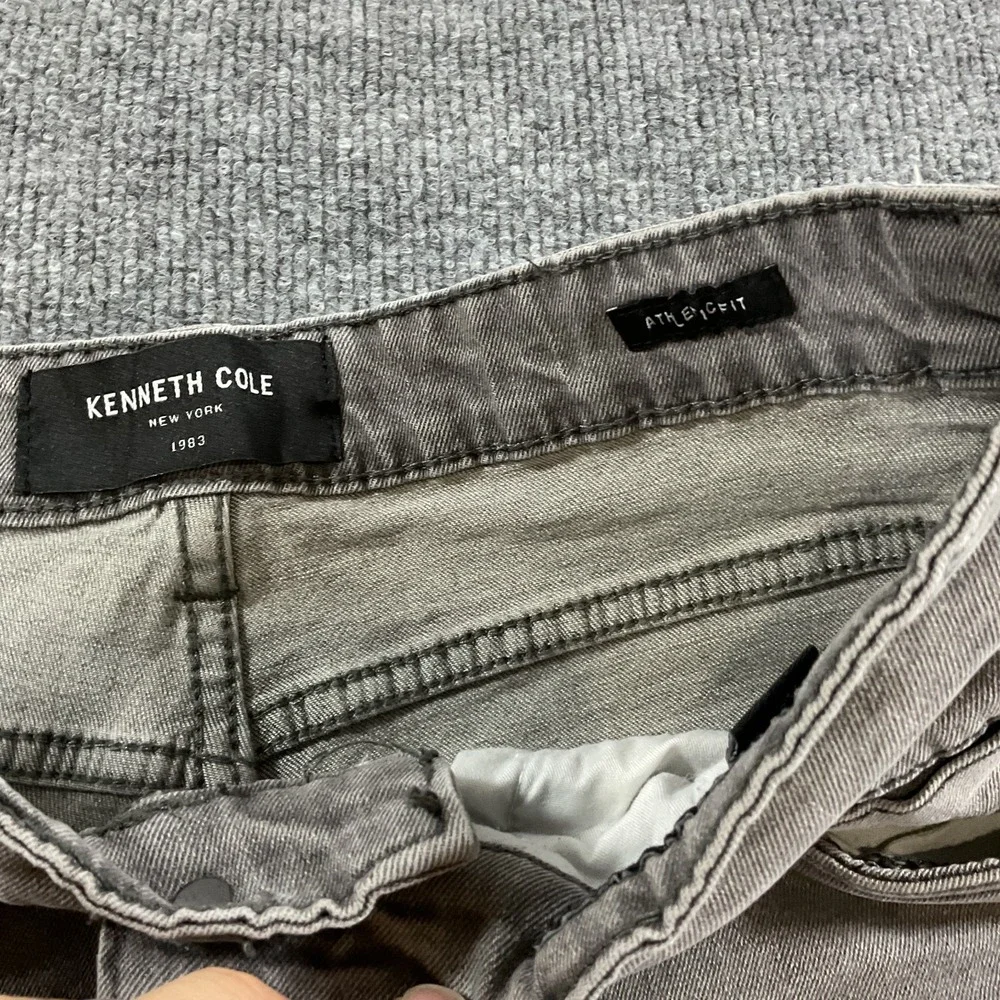 Kenneth Cole New York Athletic Fit 30x32 Gray Slim Straight Jeans Men's Stretch